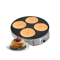 Crêpière Électrique Professionnelle en Aluminium 30cm, Plaque Antiadhésive, Économie d'Énergie, Machine Automatique 4 Tranches pour Vente en Gros