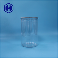Boîte en plastique PET ronde de 2300 ml, de qualité alimentaire, étanche, sans BPA, facile à ouvrir, pour les collations, les noix, les bonbons, le bœuf séché