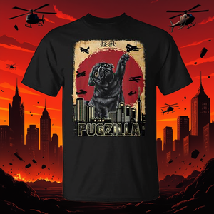 Camiseta Pugzilla Black Pug con diseño japonés Kaiju para adultos unisex - Product Image 3