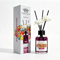 Diffuseur d'huiles essentielles aromatiques de luxe 120 ml, forme florale DIY, avec bouteille en verre céramique et bois à longue durée de vie