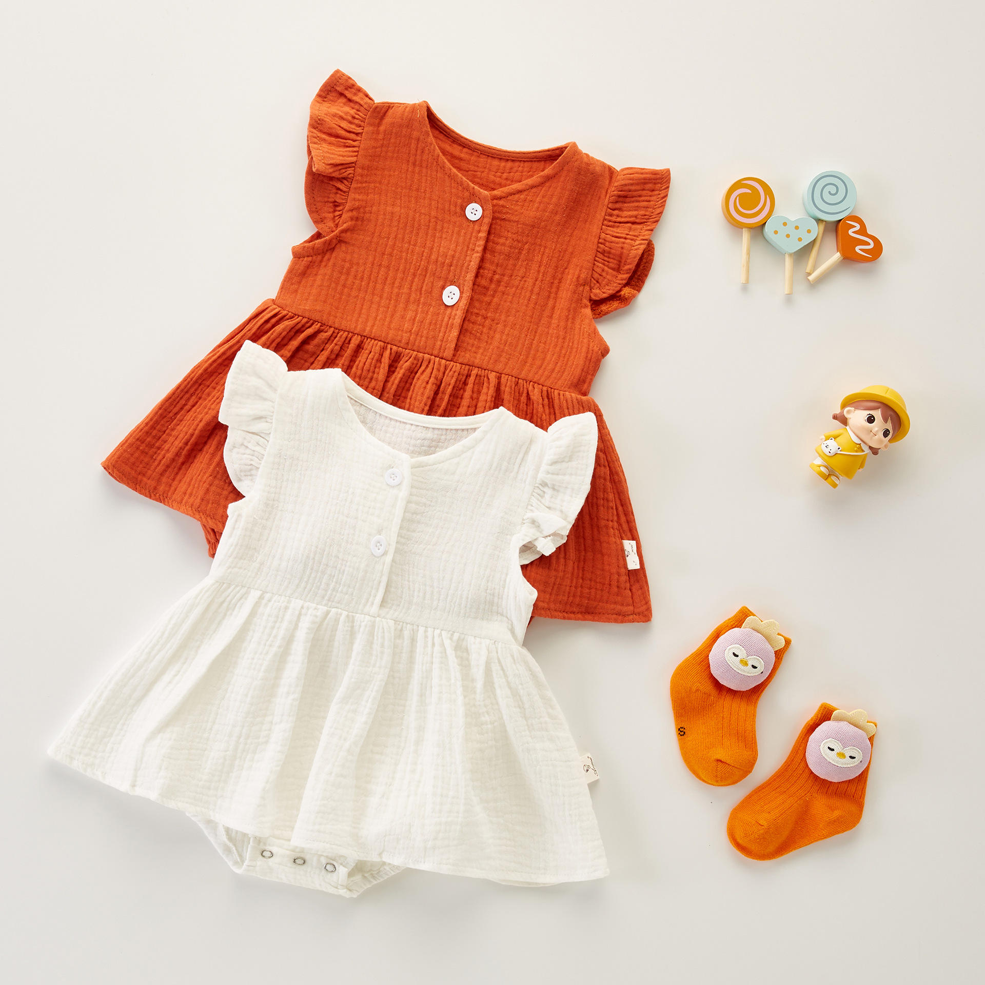 Kids New Fashion Baby Clothes Dress Spring Summer Autumn Organic Cotton Bamboo Baby Girls Dress In Gauze Or Knitted Fabric 