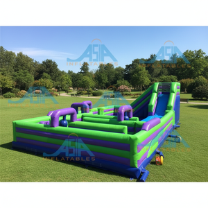 Parc à thème gonflable Funzy de videur de glissière de parc de terre d'enfant adulte énorme de qualité commerciale pour le divertissement de famille - Product Image 1