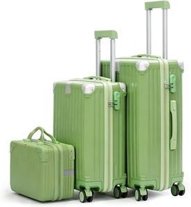 Valise personnalisée avec logo, coque rigide en PP, ensemble de voyage couleurs assorties, coque côtelée, poignée de transport, assortiment en stock - Product Image 1