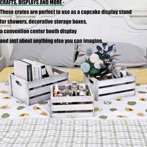 กล่องไม้แบบซ้อน 3 ชิ้น สำหรับตกแต่งครัวและบ้าน และใช้เป็นกล่องเก็บของ กล่องไม้สีขาวสไตล์เรียบง่าย - Product Image 6