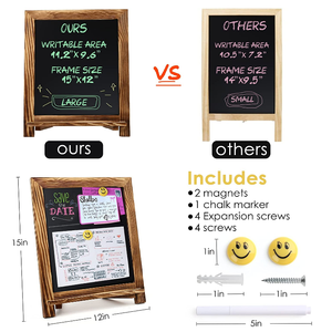 <span class=keywords><strong>Craie</strong></span> aimant <span class=keywords><strong>tableau</strong></span> magnétique Menu mariage tenture murale affichage rustique <span class=keywords><strong>tableau</strong></span> noir signe support bois encadré <span class=keywords><strong>tableau</strong></span> noir - Product Image 4