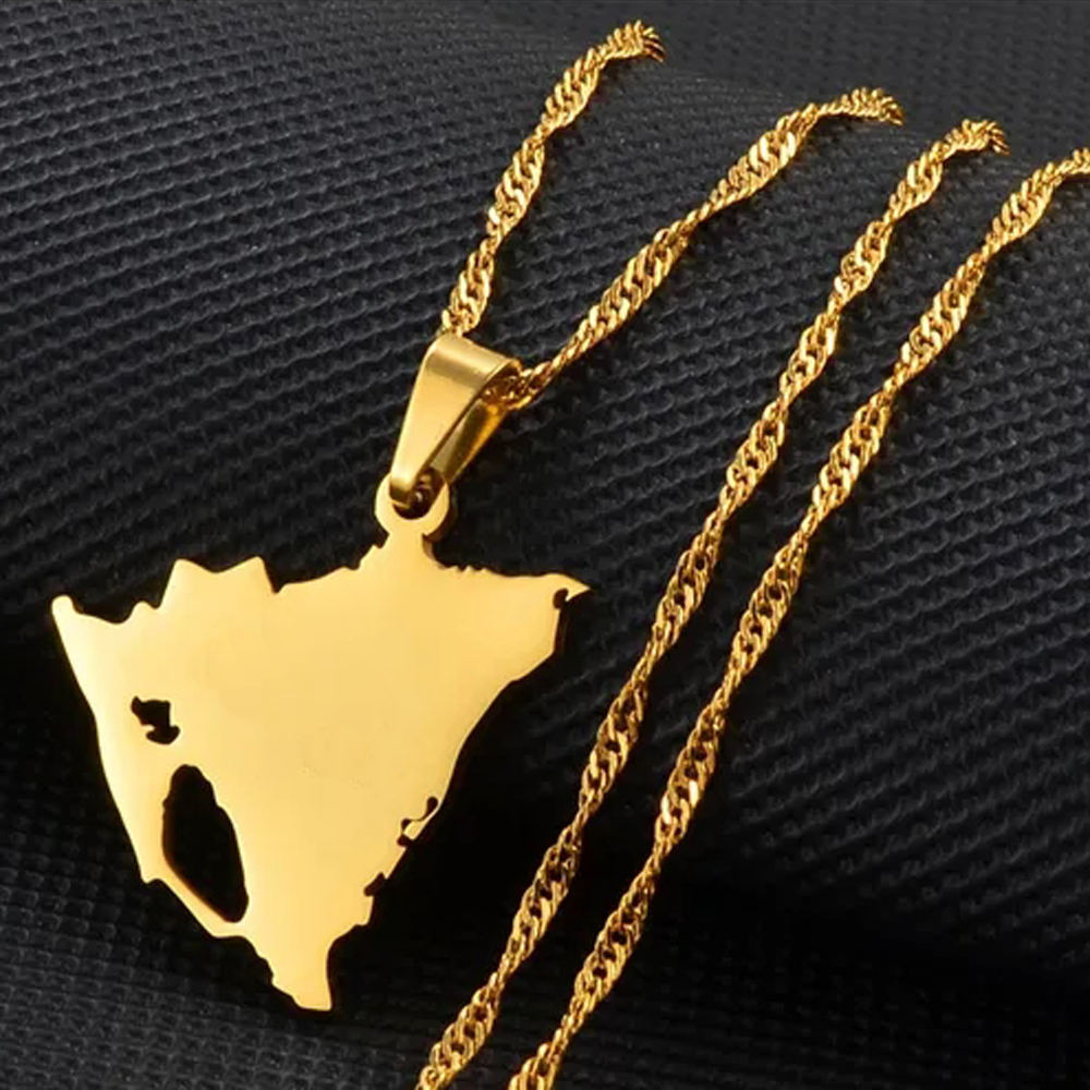 Manufacturer Nicaragua Map Pendant Necklace for Men Women Stainless Steel  Silver 18K Gold Plated Nicaragua Map Chain Necklace