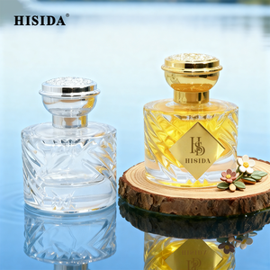 Vente en gros de flacons de parfum en verre ronds de luxe personnalisés, vides, 50 ml, 100 ml, flacon de parfum à sertir avec bouchon - Product Image 6