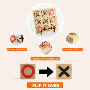 لعبة الخشب والصليب والعقد والصوابير للأطفال لوحة لعب للأسرة لوحة شطرنج للأطفال لعبة تفاعلية خشبية - Product Image 3