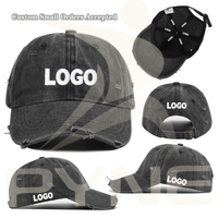 Gorra de Béisbol de Algodón Desgastado de 6 Paneles con Logotipo Personalizado, Colores Personalizados Negro y Rosa, para Hombre y Mujer, Deportiva, Casual, para Exteriores