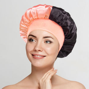 <span class=keywords><strong>Bonnet</strong></span> de nuit en satin bicolore ajustable pour femme <span class=keywords><strong>avec</strong></span> logo personnalisé, couvre-chef monocouche, <span class=keywords><strong>bonnet</strong></span> de douche, <span class=keywords><strong>bonnet</strong></span> de sommeil <span class=keywords><strong>avec</strong></span> large bande élastique - Product Image 4