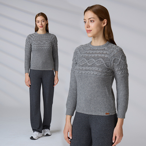 Pullover <b>Sweater</b> Manufacturer Custom Logo Cable Knit Long Sleeve Crew Neck Jumpers <b>Sweater</b> - Product Image 1