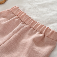 Nouvel ensemble deux pièces rose doux pour bébé fille, style coréen, été 2026 : chemise sans manches en dentelle et pantalon