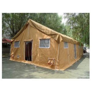 Tente de camping en toile kaki imperméable quatre saisons, 6-8 personnes, deux chambres, salon, certifiée CE, Tenda Fire de luxe - Product Image 6