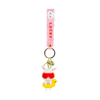 Porte-clés en caoutchouc PVC 3D personnalisé, écologique, motif dessin animé, pendentif créatif pour bagages, cadeau pour sac à dos et valise