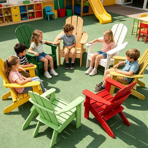 Silla Adirondack para Niños Pequeños, Madera de Abeto Maciza, Silla de Patio para Niños, Bordes Lisos, Ligera, Segura para los Más Pequeños - Product Image 2