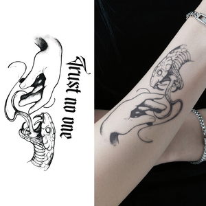Non fidarsi di nessuno ali di <span class=keywords><strong>serpente</strong></span> tatuaggio temporaneo Semi permanente tatuaggio impermeabile per 2 settimane realistico tatuaggio a base di erbe per il corpo del braccio - Product Image 1