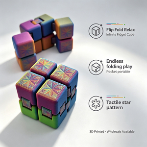 Cubo Fidget Impreso en 3D, Cubo Infinito para Aliviar el Estrés y la Ansiedad, Juguetes Sensoriales para Dedos con TDAH, Regalos Sensoriales Ultra Duraderos - Product Image 1