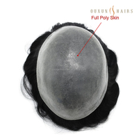 Prothèse capillaire en cheveux humains 100% naturels pour hommes, ultra-fine, avec base en PU et système de ventilation V-Loop, unité de système capillaire CNG