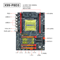 Nouvelle carte mère X99 double PCIe3.0 X16 avec TPM2.0, prend en charge les processeurs Intel Xeon E5 V3/V4, 4x DDR3, démarrage sécurisé UEFI, compatible Win11, carte mère X99