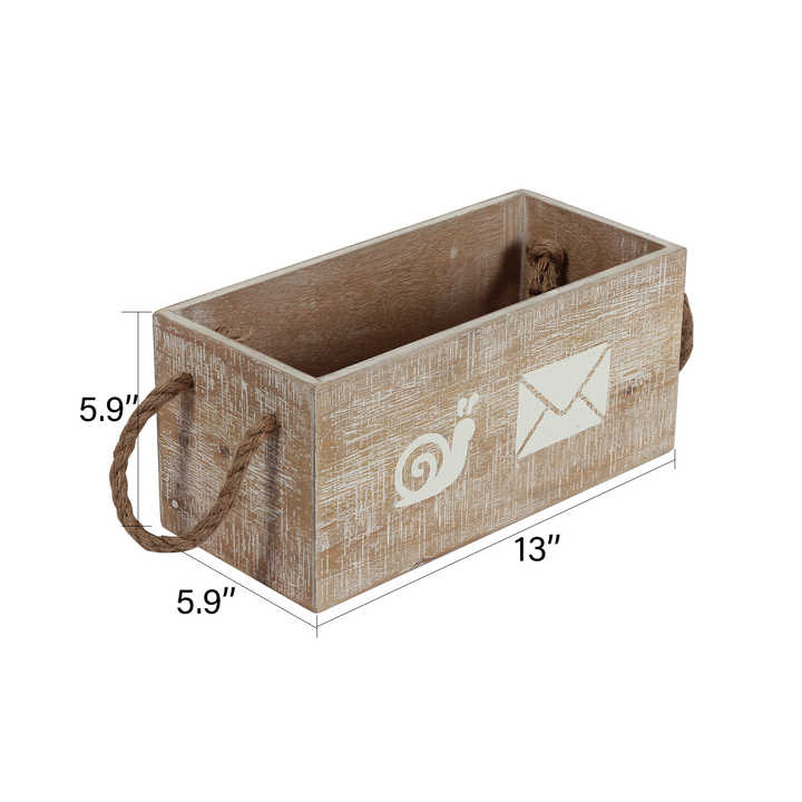 Factory Price Wooden Storage Box Decorative Mail Holder Mail Organizer ...