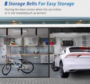 Toile géotextile verte brillante en <span class=keywords><strong>fibre</strong></span> <span class=keywords><strong>de</strong></span> <span class=keywords><strong>verre</strong></span> tissée, robuste, pour garage 2 voitures, avec filet magnétique rétractable, installation facile, garantie 1 an - Product Image 6