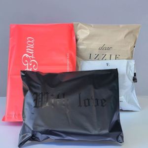 Low MOQ 50pcs Poly Matte Mailer Bags Red/Black Custom Sizes Recyclable Strong Adhesive Polymailer Packaging for <b>Clothes</b> - Product Image 3