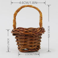 Mini panier tressé à la main en vannerie pour maison de poupée, décoration de scène de jeu domestique, accessoires de photographie, jouet doux pour filles