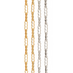 <b>Peanut</b> Link Chain | 18k Gold Plated Stainless Steel Wavy Oval Chain for DIY Necklace & Bracelet Making - Product Image 1