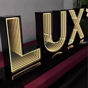 Custom 3D Letter Infinity <b>Mirror</b> LED Sign Pattern <b>Acrylic</b> Marquee Letters Home Hotels Offices RGB Color Wall Advertising - Product Image 2