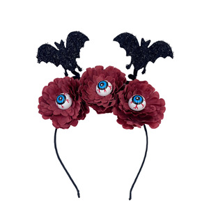 Diadema de estilo gótico europeo-americano con ojos de araña y flores, accesorio transfronterizo de terror para fiestas temáticas de Halloween en color negro - Product Image 1