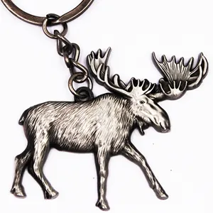 Custom 3d deer moose shape key chain for Zoo animal Souvenirs shop market