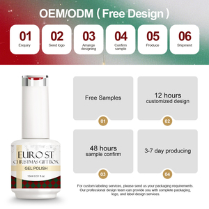 Sỉ 12 màu sơn gel Giáng sinh, màu sắc đậm, dễ tẩy, gel UV, logo tùy chỉnh, không chứa TPO và Hema, sơn móng tay gel làm quà tặng - Product Image 6