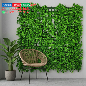 Artificial Fern Grass Foliage Panel Dense Green Vertical Garden <b>Wall</b> Mat UV Resistant Indoor Outdoor Decorative Backdrop - Product Image 6