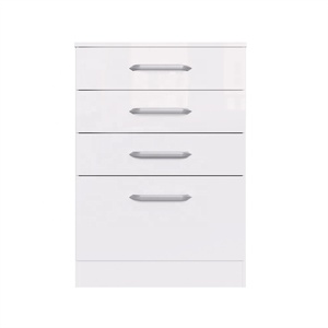 Commode de style moderne Decibel DB-CM1042 BR à 4 tiroirs, en bois durable, pour chambre à coucher, en panneaux de particules, couleur blanche - Product Image 3