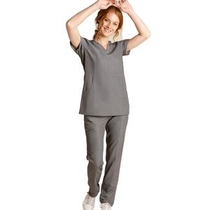 ชุดยูนิฟอร์มพยาบาลแบบทอ OEM เป็นมิตรกับสิ่งแวดล้อม ไซส์ใหญ่ เสื้อแขนสั้น กางเกงขายาว ชุดสครับสำหรับพยาบาลหญิง ชุดสครับสำหรับโรงพยาบาล - Product Image 3