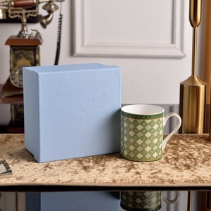 Taza de Porcelana China Verde Estilo Europeo con Asa y Caja de Regalo, Ecológica para Hoteles, Bodas, Té - Product Image 2