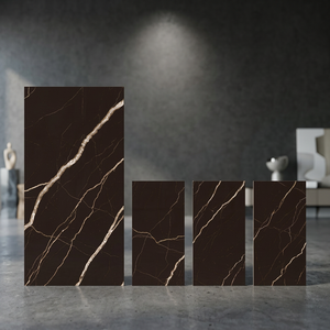 Carreaux de porcelaine effet marbre noir brillant Laurent 800x1600mm, collection premium pour sols et murs intérieurs - Product Image 5