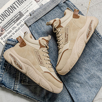 Chaussures de sport montantes respirantes pour hommes, style coréen, à lacets, avec doublure en coton, baskets décontractées épaisses, vente directe usine