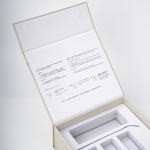 Boîte rigide personnalisée beige avec fermeture magnétique à rabat, fabriquée en Chine, pour emballage de cadeau nid d'oiseau avec <span class=keywords><strong>insert</strong></span> - Product Image 4