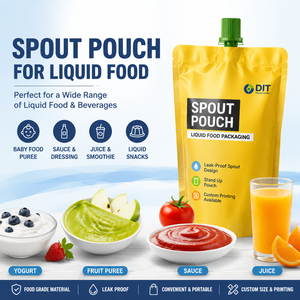 Sacchetto Personalizzato con Beccuccio per Alimenti Liquidi, Confezione da 100 Pezzi per Succhi, Pappe e Salse - Product Image 3