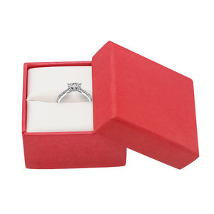 Boîte en carton rigide écologique rouge de luxe moderne avec logo personnalisé, impression, emballage de bijoux, boîte cadeau pour alliance - Product Image 2