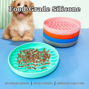 Bol à lécher pour chien en silicone personnalisé OEM, rond, ondulé, pour une alimentation lente, avec plusieurs couleurs - Product Image 3