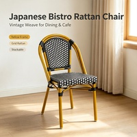 Fauteuils en rotin colorés de style parisien pour terrasse, mobilier de jardin extérieur, chaises de bistrot pour restaurant