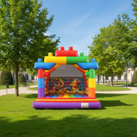 WINSUN Nouvelle Arrivée Château Gonflable Commercial Thème Lego en PVC pour Fêtes en Extérieur, Écologique, Garantie 2 Ans