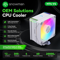 Enfriador de Aire para CPU de Aluminio ARGB MT4-V4 de SNOWMAN Factory, Económico y de Alta Calidad, con 4 Tubos de Calor para Varios Procesadores de Computadoras de Escritorio