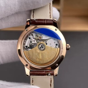 Nouvelle arrivée, montre élégante pour femme en or rose sertie de moissanite en cristal de saphir automatique jour/nuit haut de gamme, bracelet en cuir marron - Product Image 3