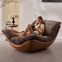 Fauteuil lounge moderne haut de gamme en cuir capitonné modulaire pour salon
