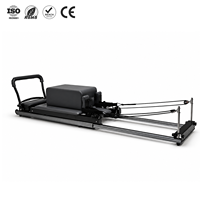 Appareil de fitness Pilates ZENJOY pour usage domestique, gain de place, réglable, télescopique, en alliage d'aluminium, pliable, Reformer Pilates pour le renforcement du tronc