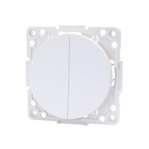 Interrupteur allemand à 2 touches, blanc, idéal pour contrôler l'éclairage intérieur et améliorer la fonctionnalité - Product Image 1