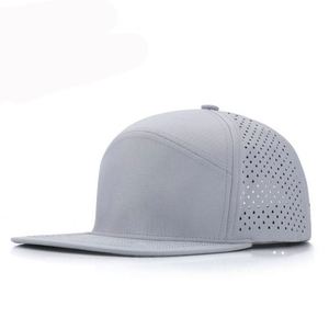 High Quality Outdoor Sport Baseball Hat Waterproof Snapback Cap Laser Cut Hole 7 Panel Snapback Cap - Product Image 5